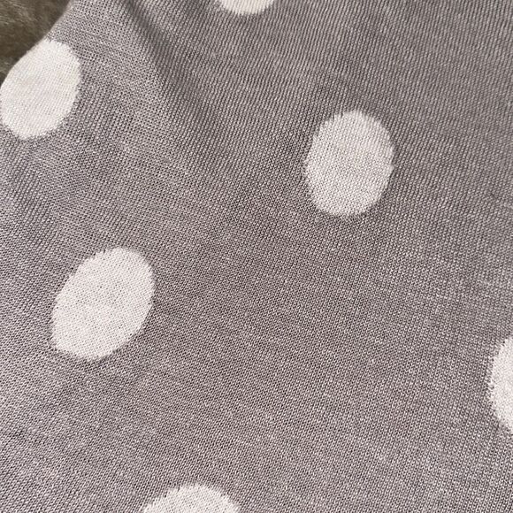 Beach Club S Linen Lightweight Crewneck Sweater Gray White Polka Stripes - Picture 13 of 13